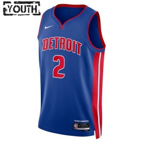 Camiseta Niños NBA Detroit Pistons Cade Cunningham 2 2022-23 Nike Icon Edition Azul Swingman